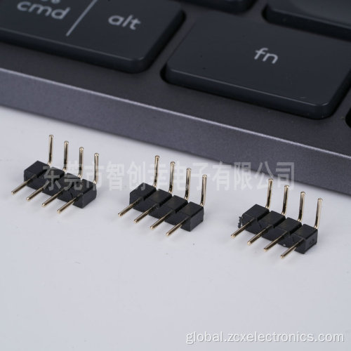 2.54 4P black gold plated pin connector